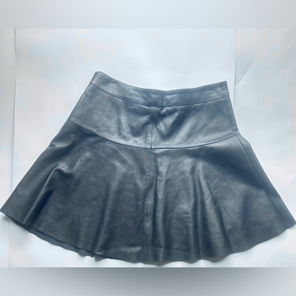 Banana Republic Black Leather A-Line Skirt - Picture 4 of 9
